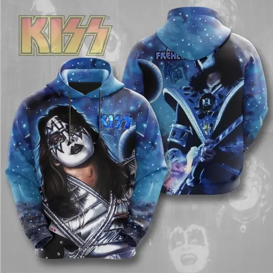 Discover Ace Frehley Spave Ace Kisses Band 3D AOP Hoodie Gift For Fan