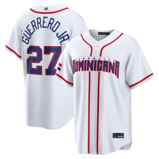 Discover Dominican Republic Vladimir Guerrero Jr White 2026 World Baseball Classic Jersey