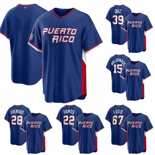 Discover Men's Puerto Rico Baseball Jersey, Royal 2026 World Baseball Classic T Shirt