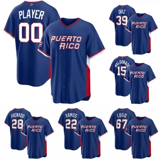 Discover Puerto Rico Baseball Jersey, Mens 2026 World Baseball Classic Customizable Shirt