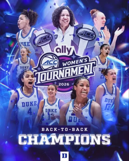 Discover Duke Blue Devils Women’s Basketball Back To Back 2026 ACC Tournament Poster