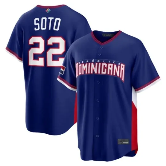 Discover Dominican Republic Juan Soto 2026 World Baseball Classic Away Printed Jersey