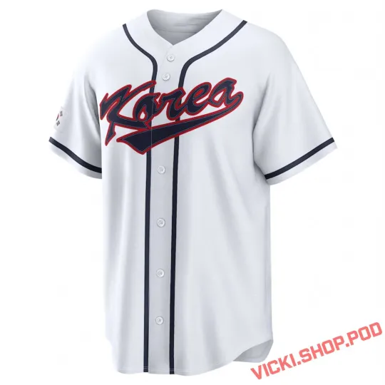 Discover Men's Korea Baseball Jersey, White 2026 World Baseball Classic Korea T Shirt