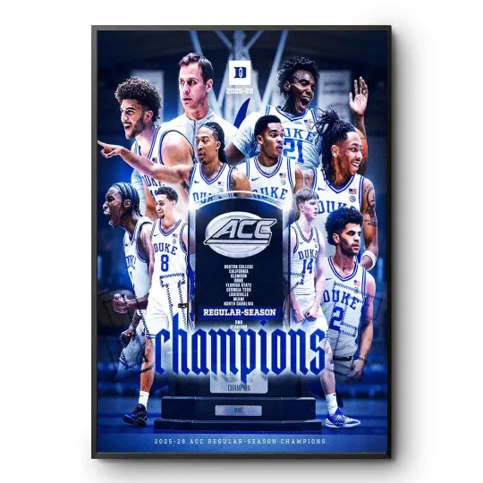 Discover Duke Blue Devils Men’s Basketball 2025 2026 ACC Regular Season Champions Poster