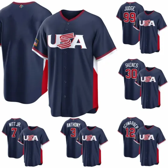 Discover USA Baseball Jersey, Men's Navy 2026 World Baseball USA T Shirt