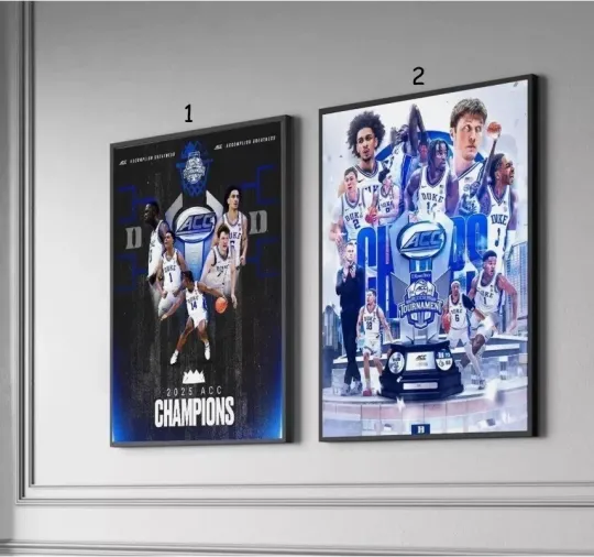 Discover Duke Blue Devils ACC 2025 Basketball Champions Tournament Poster