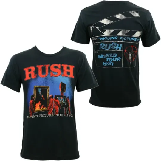 Discover RUSH Moving Pictures 1981 Tour Double Sided T-Shirt