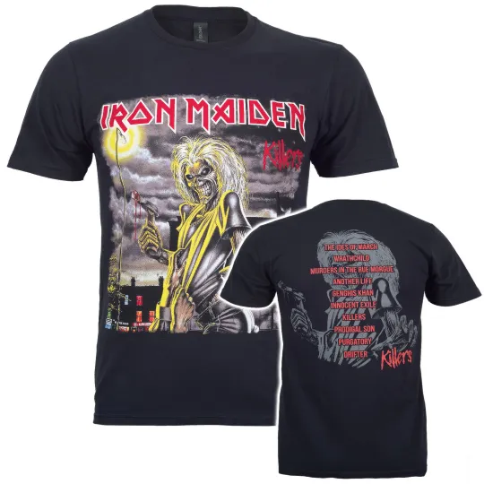 Discover Iron Maiden Killers Double Sided T-Shirt Black