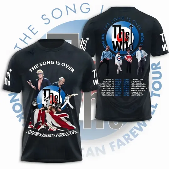 The Who 3D Tshirt, The Song Is Over Hot Tour 2025 T-shirt Fan Gift