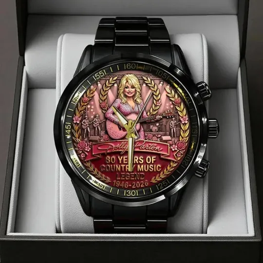 Discover Dolly Parton 80th Anniversary Black Stainless Steel Watch