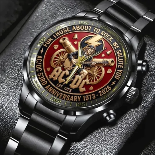 Discover Rock Lightning Guitar 53rd Anniversary Black Stainless Steel Quartz Watch