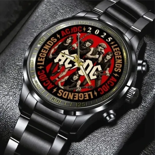 Discover Classic Rock Band 2025 Edition Black Stainless Steel Quartz Watch Music Fan