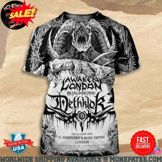 Metalocalypse Dethklok Concert Poster In London On June 21 2025 3D T-Shirt