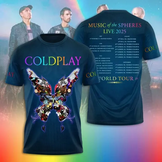 Coldplay 2025 Music Of The Spheres World Tour 3D T-shirt Gift For Fan