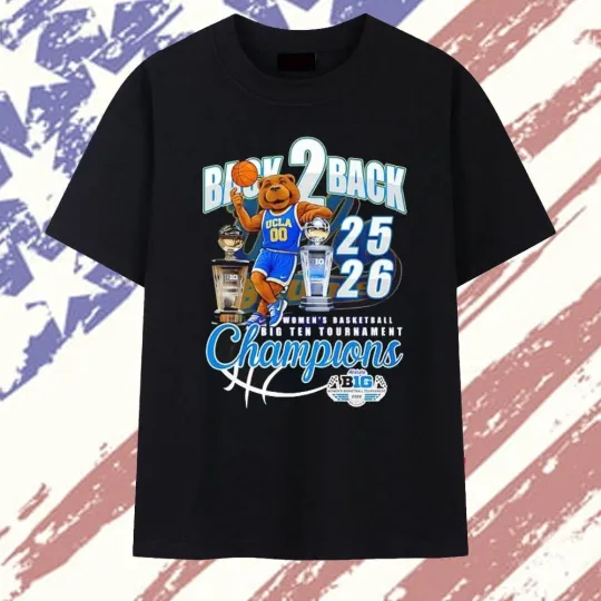 Discover UCLA Bruins Back 2 Back 2025-26 Big Ten Women's Tournament Champions T Shirt
