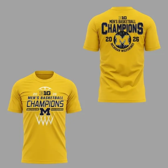 Michigan Wolverines Big Ten Men’s Basketball Champions 2026 T-Shirt
