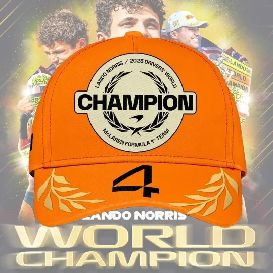 Lando Norris #4 2025 World Champions All Print Baseball Cap Gift
