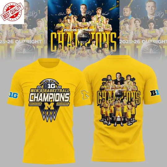 Michigan Wolverines Men’s Basketball Big10 Champions 2026 Daisy T-shirt