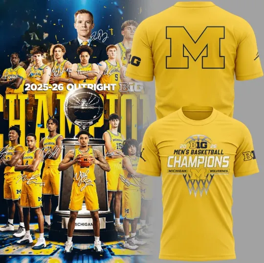 Discover HOT NEW ITEM! Michigan Wolverines Men’s Basketball Big10 Champions 2026 T-Shirt