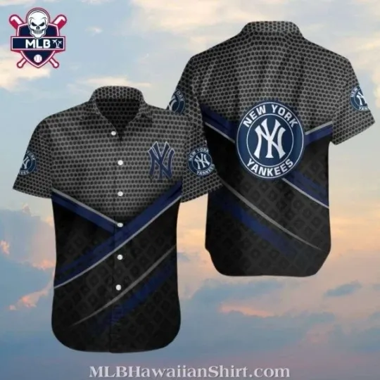 Discover NY Baseball Team Yankeess Aloha Shirt With Geometric Overlay