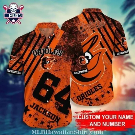 Discover Baltimore Baseball Team Orioless Player Edition Orange And Black Striped Aloha S