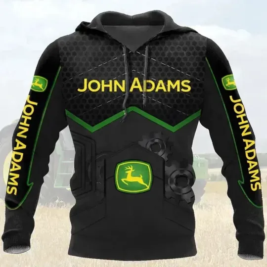 Discover John Adams Green Tractor 3D Hoodie For Fan