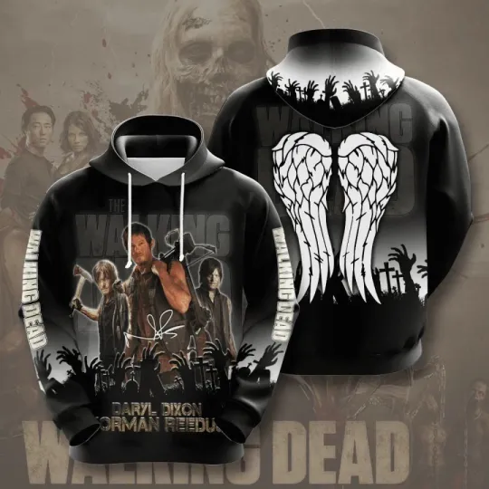 Discover Daryl Dixon Norman Reedus The Walking D 3D Hoodie