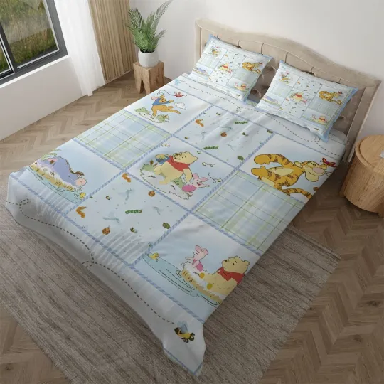 Vintage Pooh Bear Vs Friends Enjoy Today Winnie The Pooh Bedding Set