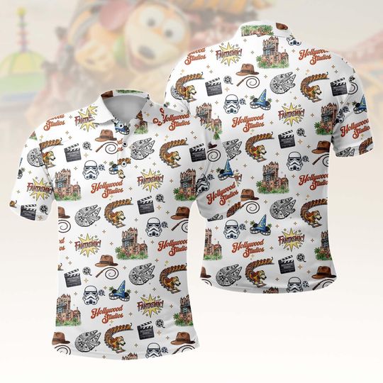 Discover Hollywood Studios Disney Polo Shirt, Mickey Sorcerer Park Trip Polo, Tower of Terror Fantasmic Disney Shirt