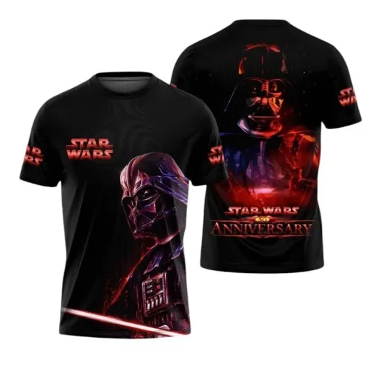 Discover Galaxy Dark Warrior 50th Anniversary Graphic T-Shirt Sci-Fi Fan Tee
