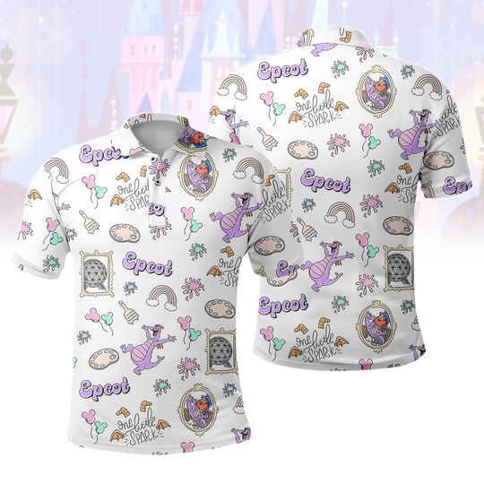 Discover Walt Disney World Figment Polo Shirt, Epcot World Tour Shirt, Snacks Drinking Around the World Polo, Disneyland Vacation Gift