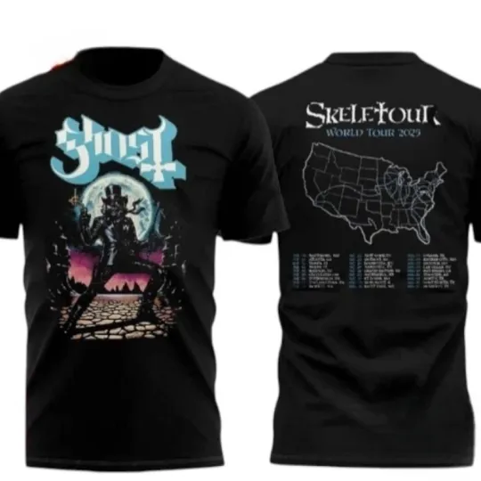 Discover Skeletour World Tour 2026 Rock Band Graphic T-Shirt Fan Gift Unisex