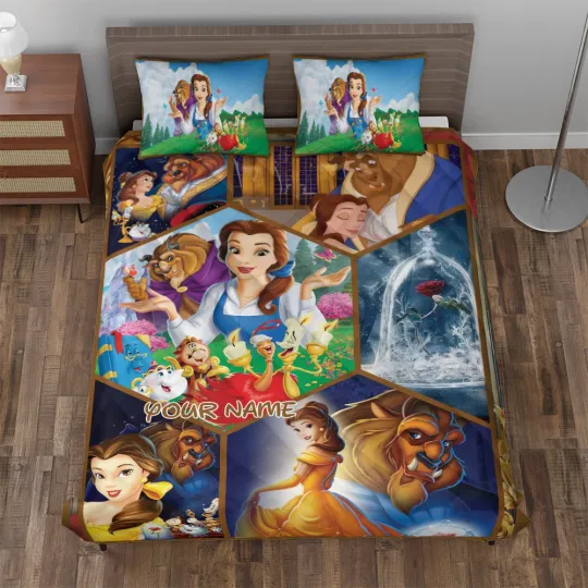 Discover Personalized Beauty And The Beast Cartoon Tale As Old As Time Quilt Set