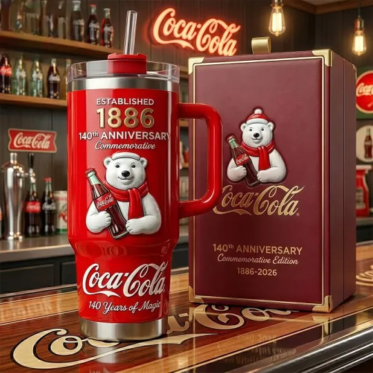 Discover Coca Cola 140Th Anniversary Commemorative Tumbler , No Box