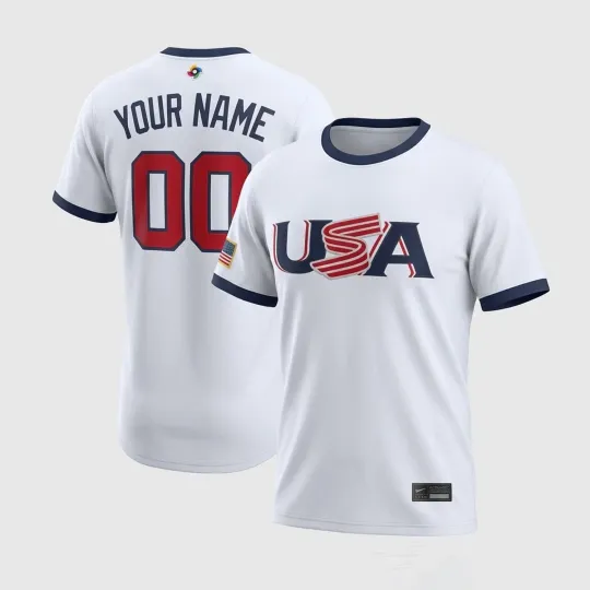 Discover Custom Name USA Baseball 2026 World Baseball Classic T-Shirt 3D USA Size S-5XL