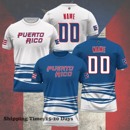 Discover Puerto Rico Baseball 2026 World Baseball Name & Number 3D Gift Fans
