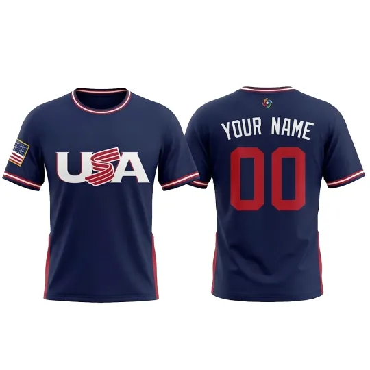 Discover Custom Name United States World Baseball Classic 2026 T-Shirt Size S-5XL