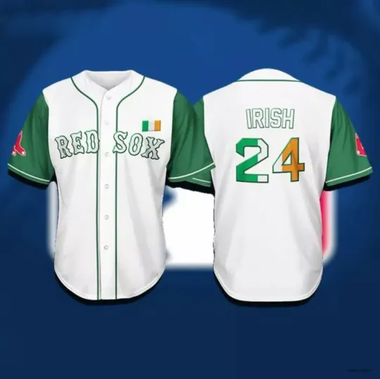 Red Sox Irish Celebration 2024 Giveaway Fanmade Print Baseball Jersey