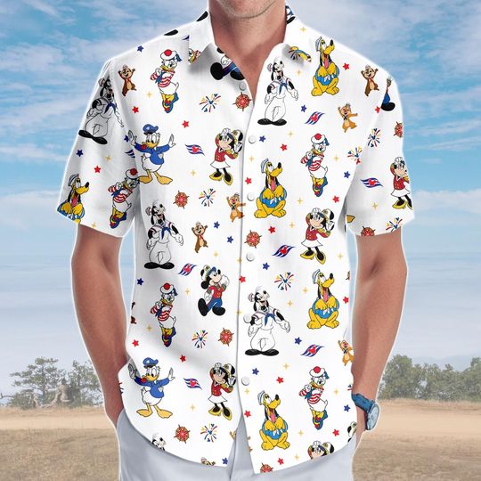 Disney Cruise Line 2026 Hawaiian Shirt, Mickey Minnie Donald Goofy Button Shirt, Summer Vacation Beach Short, Let's Cruise Summer Gift