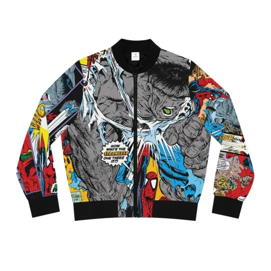 The Incredible Hulk Superhero Comics Now Who's The Strongest Bomber Jacket