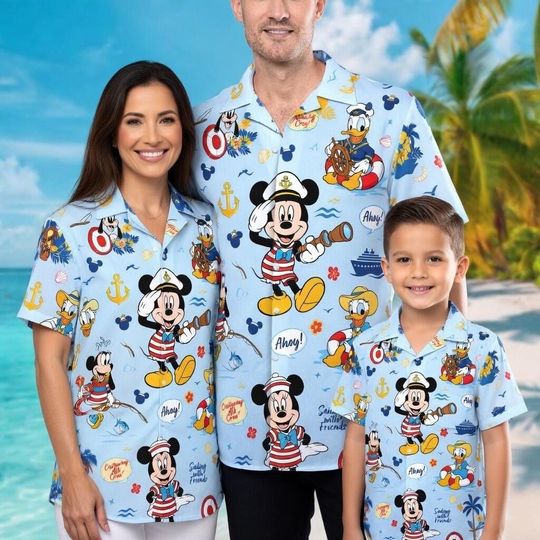 Discover Disney Cruise Trip Hawaiian Shirt, Mickey and Friends Cruise Button Shirt, Button Up Shirt For Men And Women, Disney Vintage Shirt For