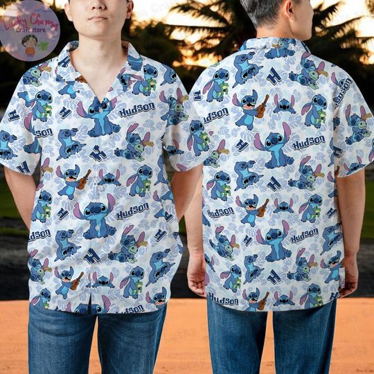 Discover Personalized Stitch Hawaiian Shirt, Custom Name Disney Vacation Shirt, Stitch Family Matching Shirt, Beach Vacation Outfit, Summer Gift 2026