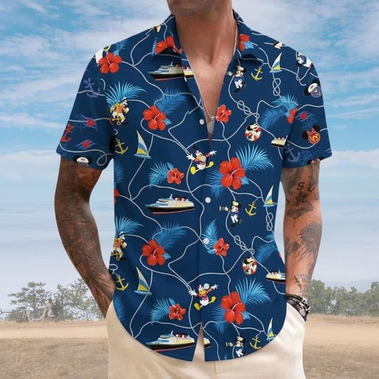 Discover Disney Mickey Cruise Tropical Hawaiian Shirt, Disney Cruise Vacation 2026 Button Shirt, Disney Magic Wonder Fantasy Wish Shirt