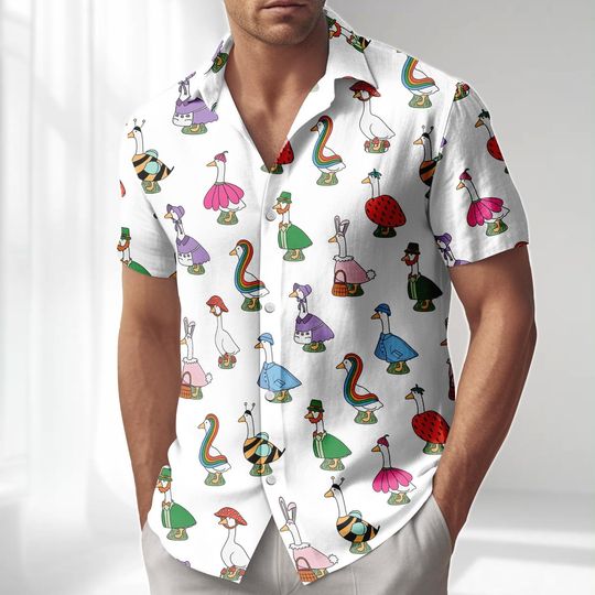 Discover Cute Goose Hawaiian Shirt, Vintage Disney Pirate Button Shirt, Minnie Goofy Donald Vacation Shirt, Beach Men, Disney Cruise Tee