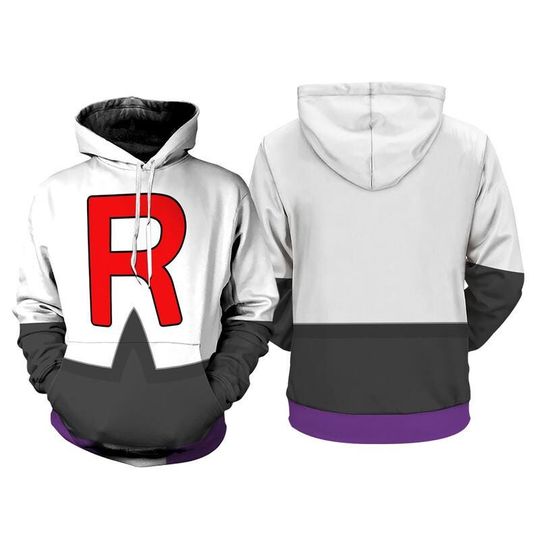Gearhumans PKM 3D Full Over Print Hoodie, Rocket Team Sweatshirt, Anime Cosplay Hoodie
