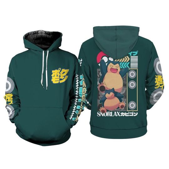 3D Sn Lax V2 PKM Hoodie, Streetwear Full Over Print Hoodie, Munchlax PKM Sweatshirt