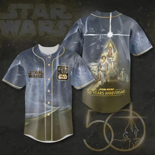 Discover Retro Star Wars 50 Years Anniversary Galaxy's Edge Baseball Jersey Shirt