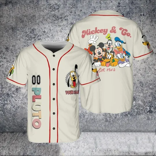 Discover Custom Pluto Dog Mickey & Co. Est 1928 Gift For Fan Baseball Jersey Shirt