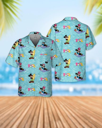 Discover Disney Pool Mickey Minnie Hawaiian Shirt Family Bundle  Matching Aloha Surf Mickey Minnie Beach Vacation Luau Summer Gift