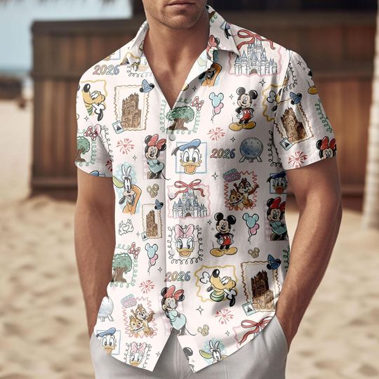 Discover Vintage Mickey Disneyworld Button Shirt, Retro Mickey And Friends Hawaiian Shirt, Walt Disneyworld Shirt, Disney Trip, Disney Vacation